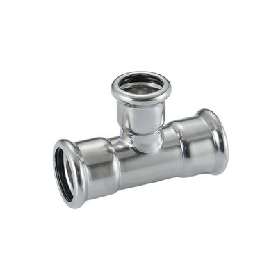 Good price SS304 316L औद्योगिक टी स्टेनलेस स्टील प्रेस फिटिंग पानी के पाइप और गैस पाइप के लिए ऑनलाइन